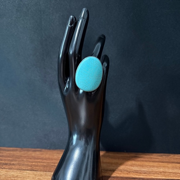 Turquoise Colored Adjustable Fashion Ring - Picture 1 of 10